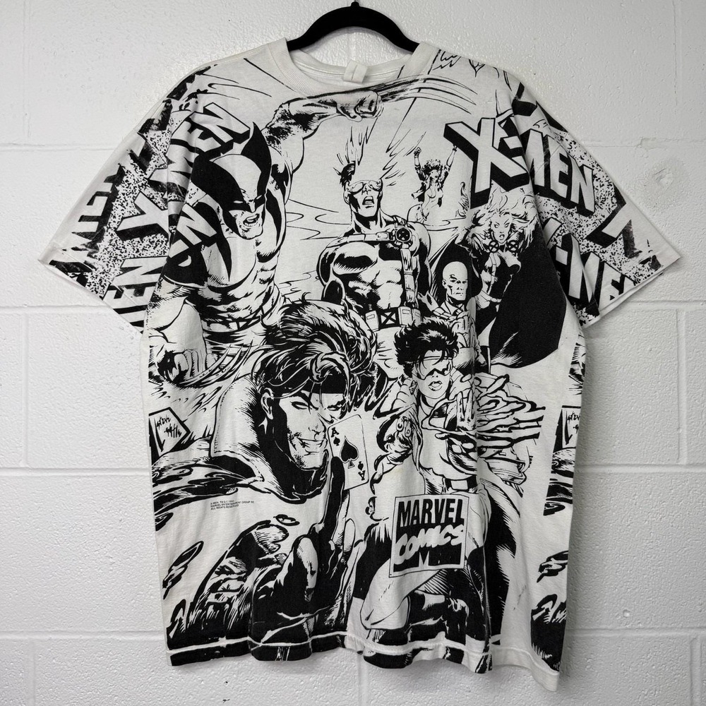 Vintage X-Men 1993 Marvel All Over Print T-Shirt Size XL 90s
